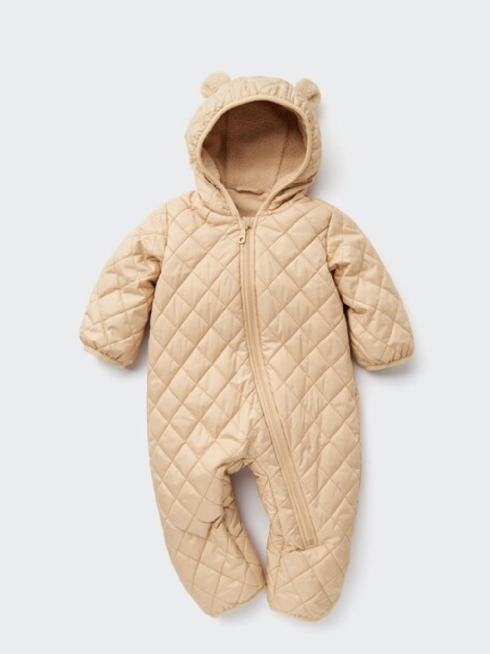 Uniqlo Baby Bear Microfleece Warm Padded One-Piece Long-Sleeve Outfit 6-12M